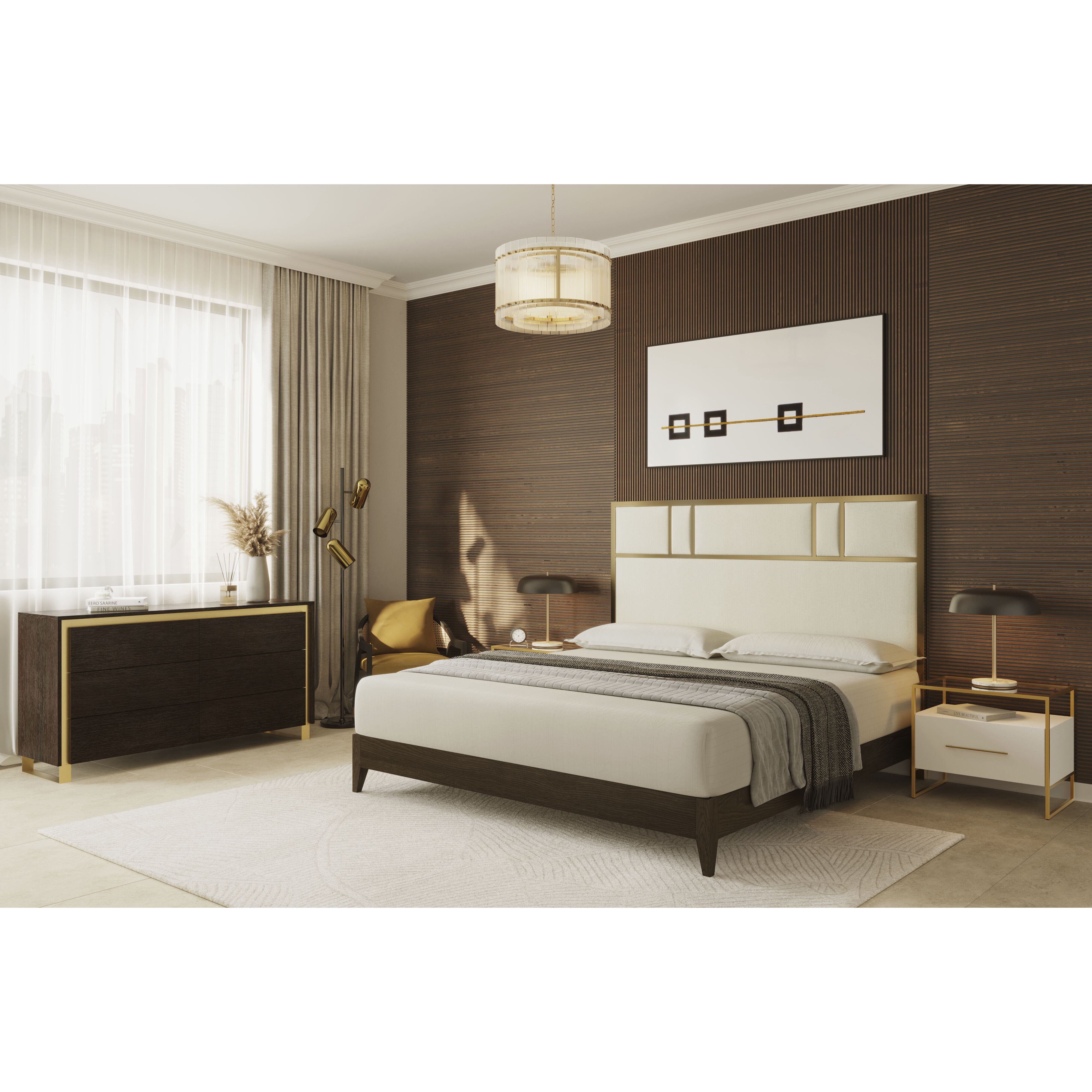 Calathea 108 X 72 inch Oatmeal Indoor Hand-Tufted Rug, Hand-Tufted